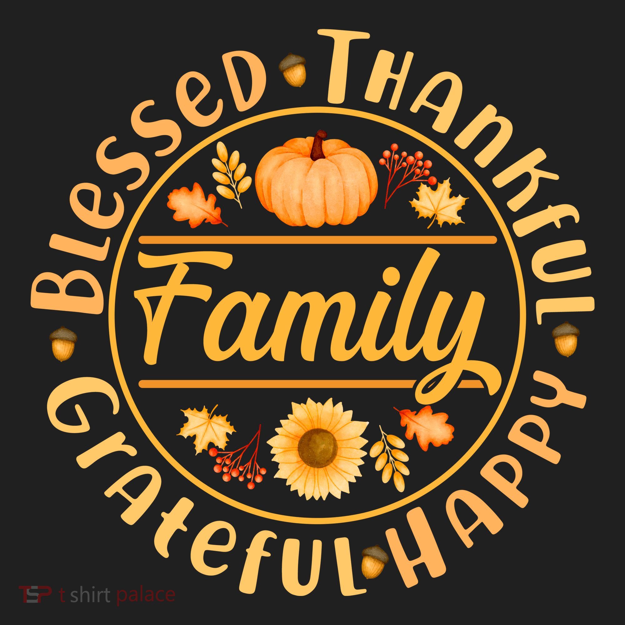 Thanksgiving Family Blessed Thankful Grateful Happy Emblem Women's Sweatshirt
