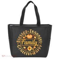 Thanksgiving Family Blessed Thankful Grateful Happy Emblem Tote Bag thumb 0