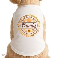 Thanksgiving Family Blessed Thankful Grateful Happy Emblem Doggie Tank thumb 0