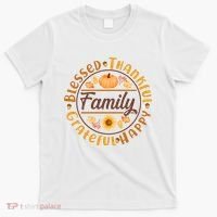 Thanksgiving Family Blessed Thankful Grateful Happy Emblem T-Shirt thumb 0