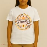 Thanksgiving Family Blessed Thankful Grateful Happy Emblem T-Shirt thumb 4