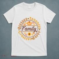 Thanksgiving Family Blessed Thankful Grateful Happy Emblem T-Shirt thumb 5