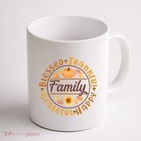 Thanksgiving Family Blessed Thankful Grateful Happy Emblem Coffee Mug thumb 1
