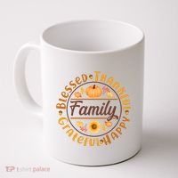 Thanksgiving Family Blessed Thankful Grateful Happy Emblem Coffee Mug thumb 0