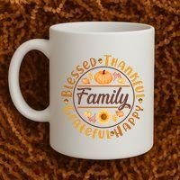 Thanksgiving Family Blessed Thankful Grateful Happy Emblem Coffee Mug thumb 2