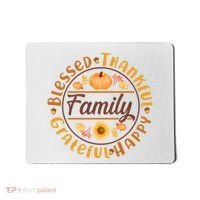 Thanksgiving Family Blessed Thankful Grateful Happy Emblem Mousepad thumb 0