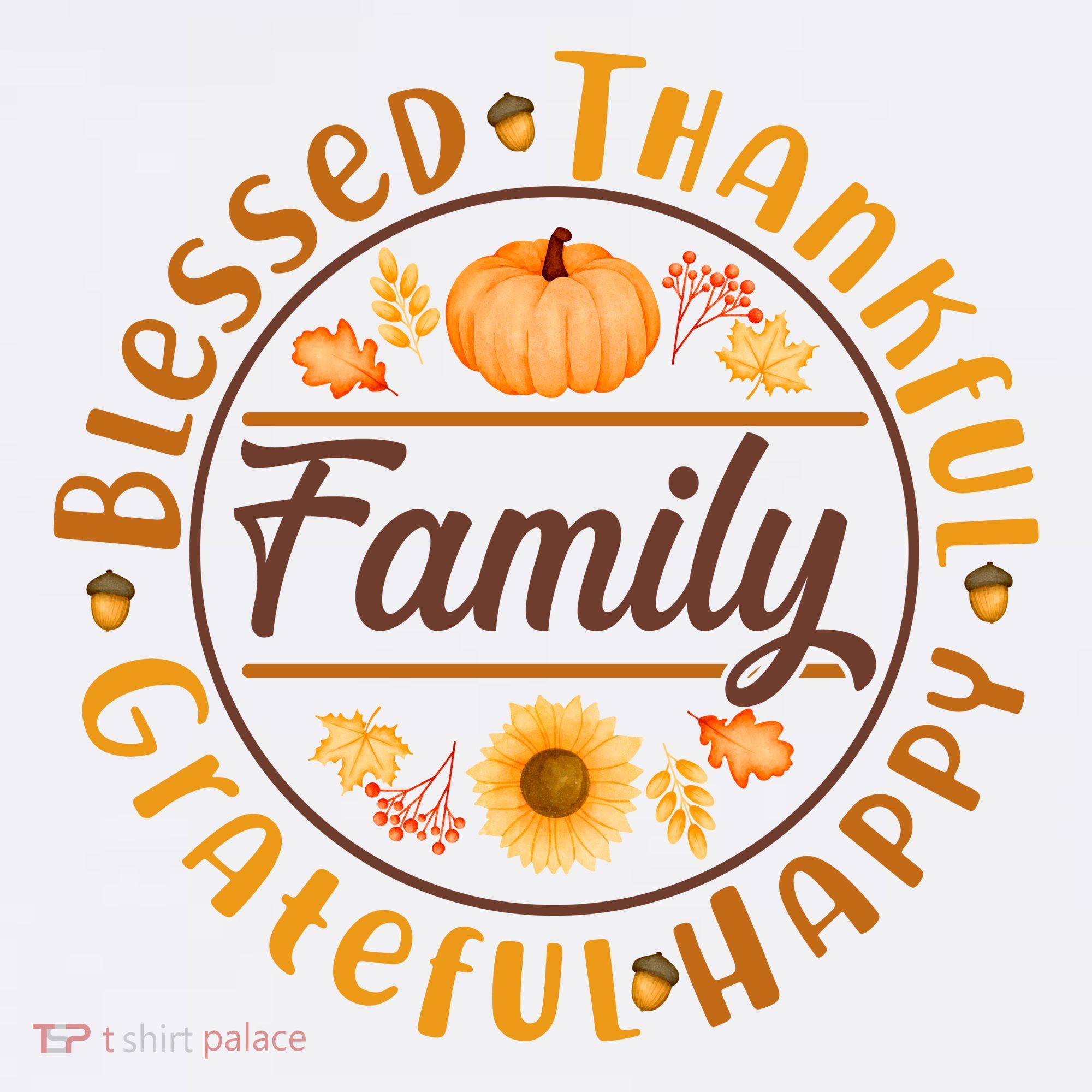 Thanksgiving Family Blessed Thankful Grateful Happy Emblem Mousepad