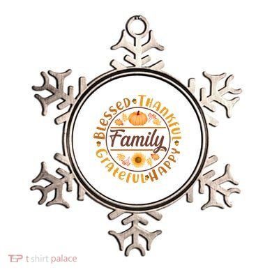 Thanksgiving Family Blessed Thankful Grateful Happy Emblem Ornament