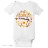 Thanksgiving Family Blessed Thankful Grateful Happy Emblem Baby Bodysuit thumb 0