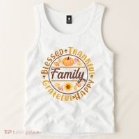 Thanksgiving Family Blessed Thankful Grateful Happy Emblem Tank Top thumb 2