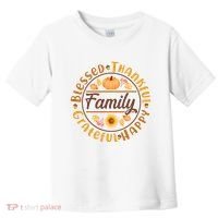 Thanksgiving Family Blessed Thankful Grateful Happy Emblem Toddler T-Shirt thumb 0