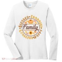 Thanksgiving Family Blessed Thankful Grateful Happy Emblem Women's Long Sleeve Shirt thumb 0