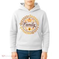 Thanksgiving Family Blessed Thankful Grateful Happy Emblem Kids Hoodie thumb 4