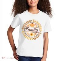 Thanksgiving Family Blessed Thankful Grateful Happy Emblem Kids T-Shirt thumb 2