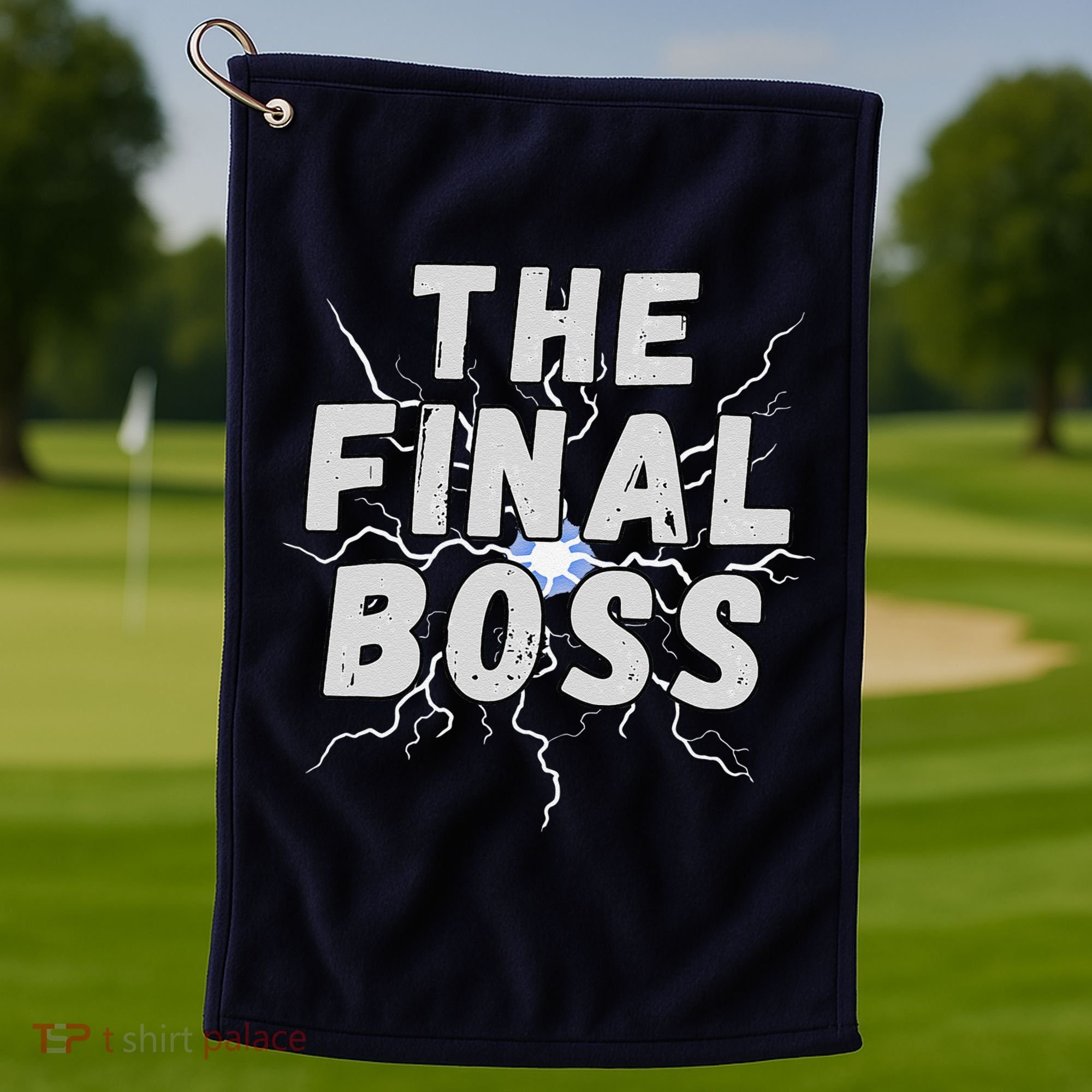 The Final Boss Rock Lightning Wrestling Rock Final Boss Golf Towel