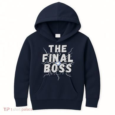 The Final Boss Rock Lightning Wrestling Rock Final Boss Kids Hoodie