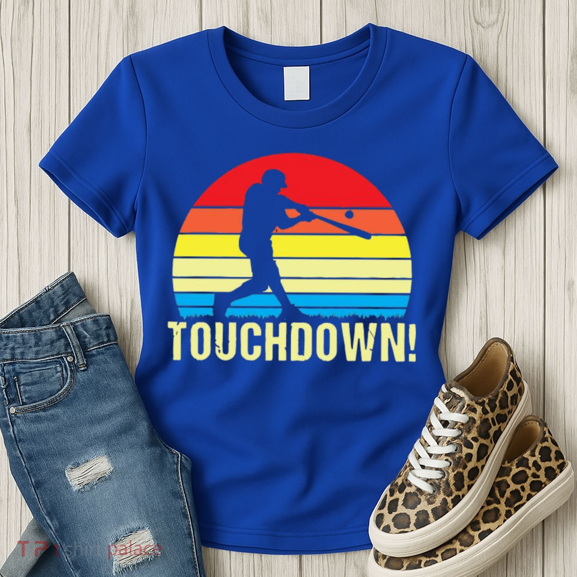 Touchdown!gift Funny Baseball Touchdown Teegift Great For Games Gift Women's T-Shirt