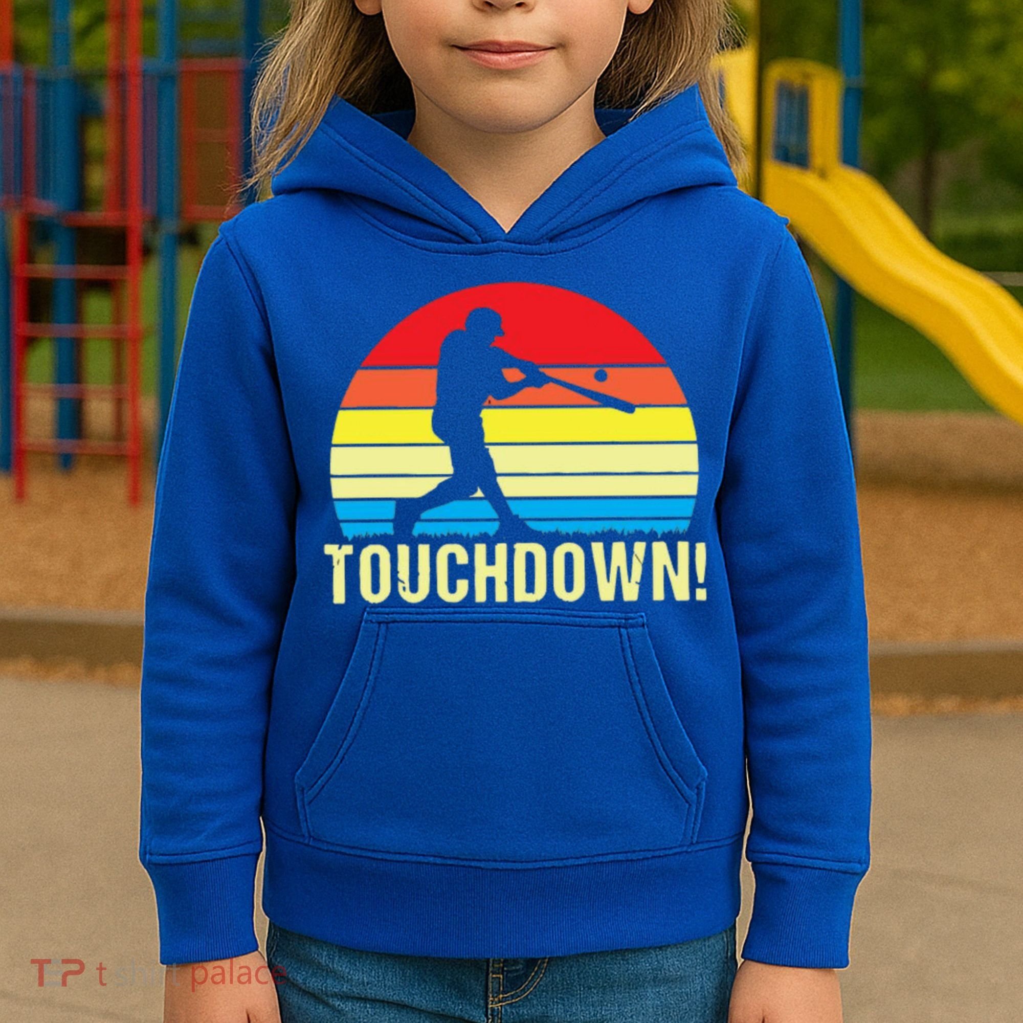 Touchdown!gift Funny Baseball Touchdown Teegift Great For Games Gift Kids Hoodie