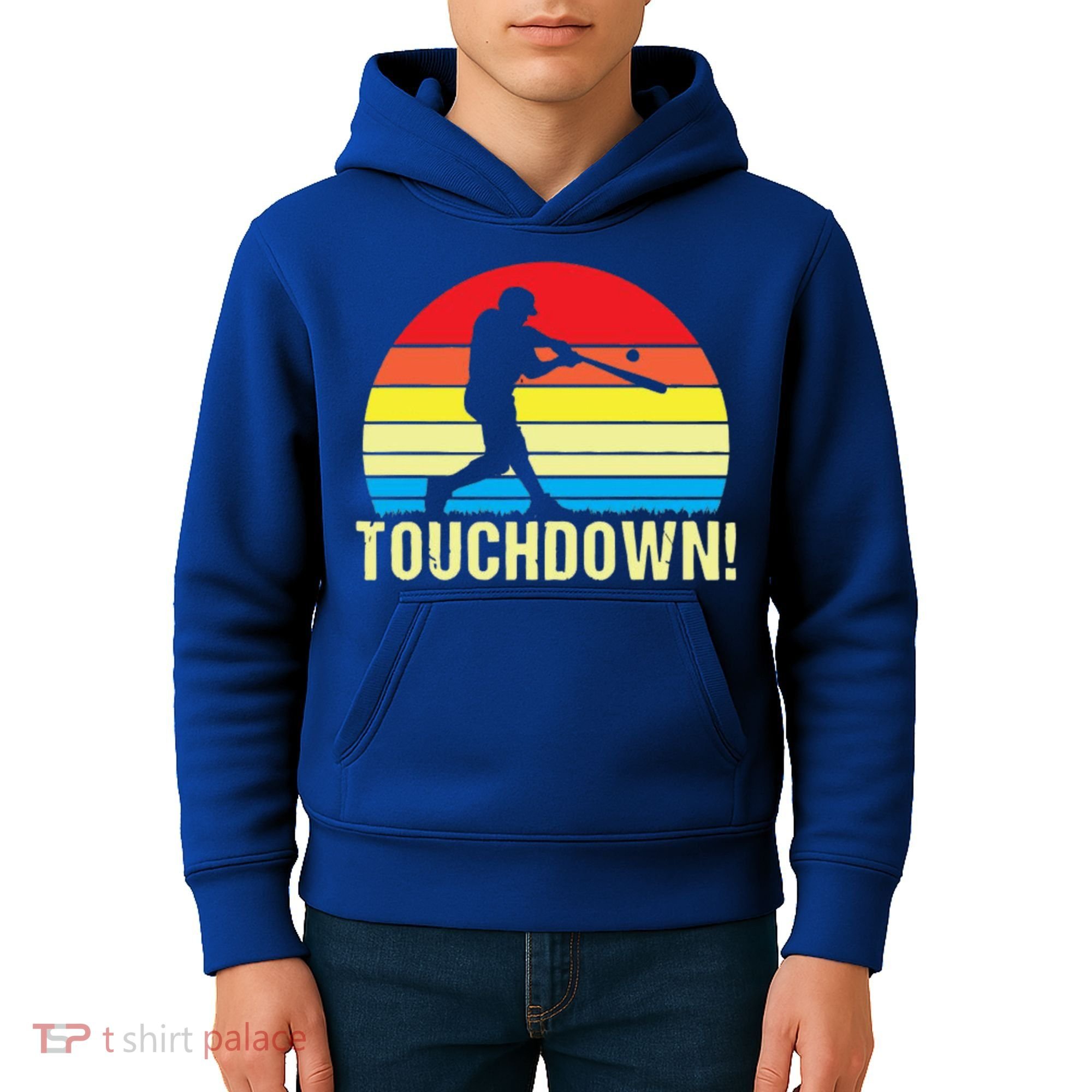 Touchdown!gift Funny Baseball Touchdown Teegift Great For Games Gift Kids Hoodie