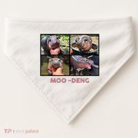 The Famous Baby Pigmy Hippo Moodeng USA-Made Doggie Bandana thumb 0