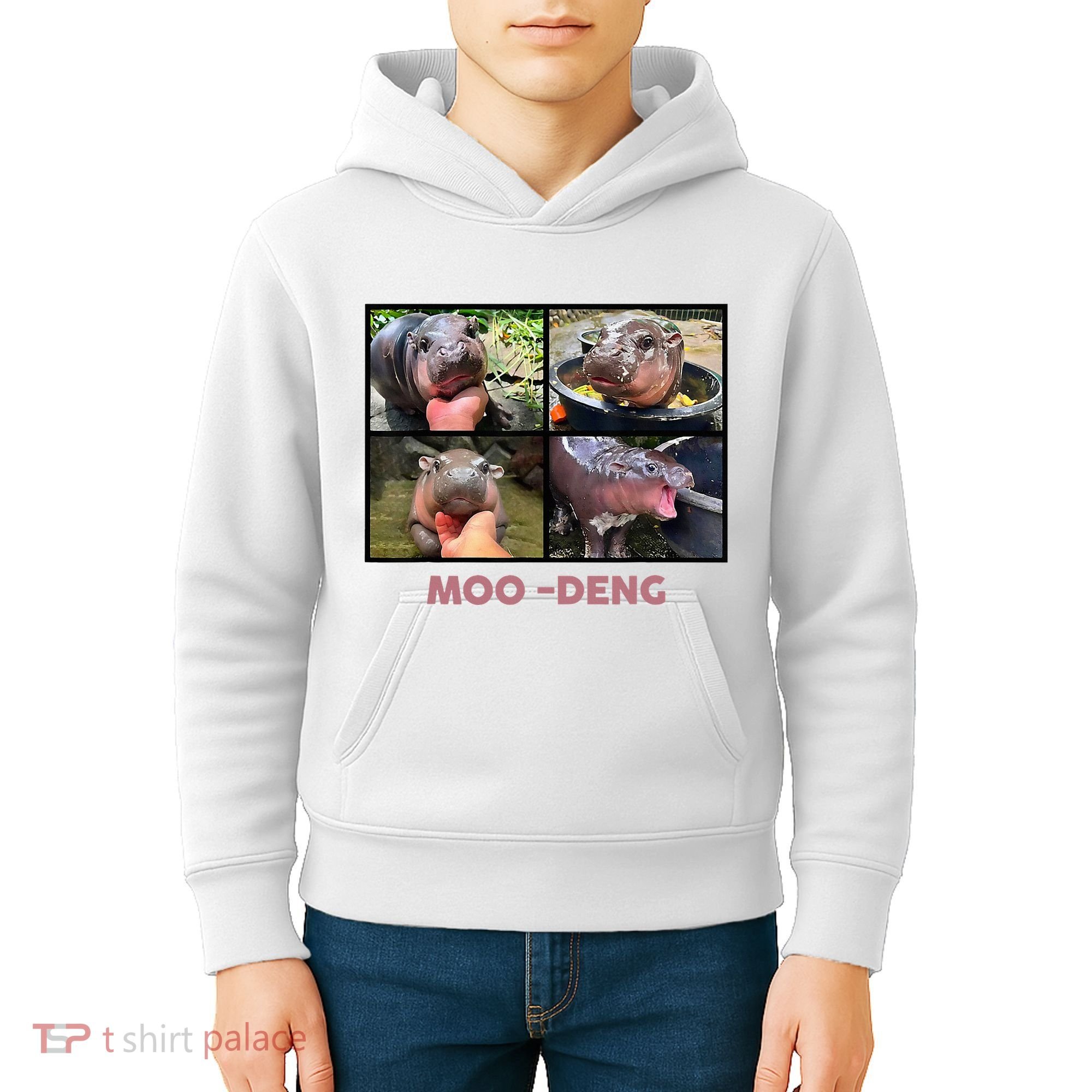 The Famous Baby Pigmy Hippo Moodeng Kids Hoodie