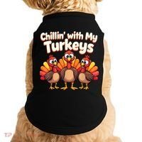 Thanksgiving Family Chillin With My Turkeys Doggie Tank thumb 0