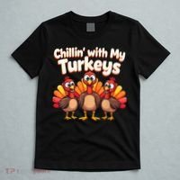 Thanksgiving Family Chillin With My Turkeys T-Shirt thumb 5