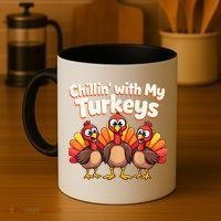 Thanksgiving Family Chillin With My Turkeys Coffee Mug thumb 4