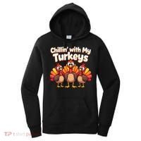 Thanksgiving Family Chillin With My Turkeys Women's Hoodie thumb 0