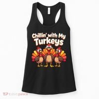 Thanksgiving Family Chillin With My Turkeys Women's Tank Top thumb 0