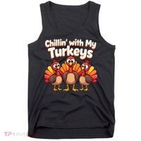 Thanksgiving Family Chillin With My Turkeys Tank Top thumb 0