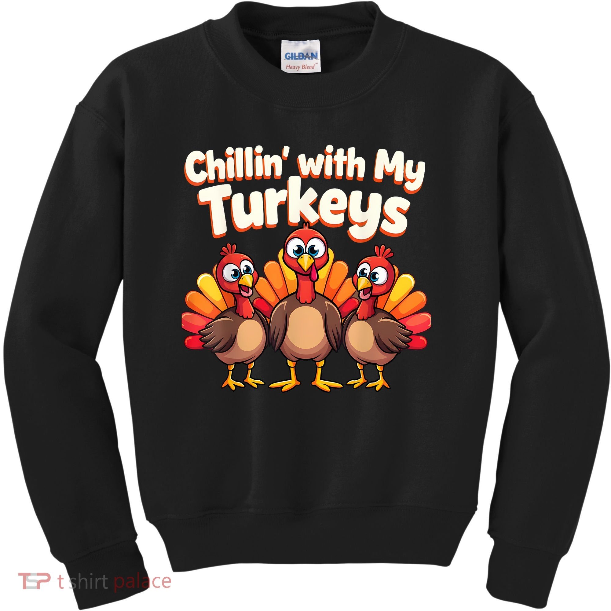 Thanksgiving Family Chillin With My Turkeys Kids Sweatshirt