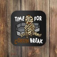 Time For Coffin Break Zombie Funny Coaster thumb 0