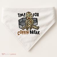 Time For Coffin Break Zombie Funny USA-Made Doggie Bandana thumb 0