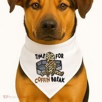 Time For Coffin Break Zombie Funny USA-Made Doggie Bandana thumb 1
