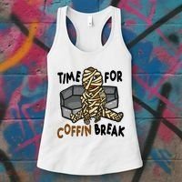 Time For Coffin Break Zombie Funny Women's Tank Top thumb 3