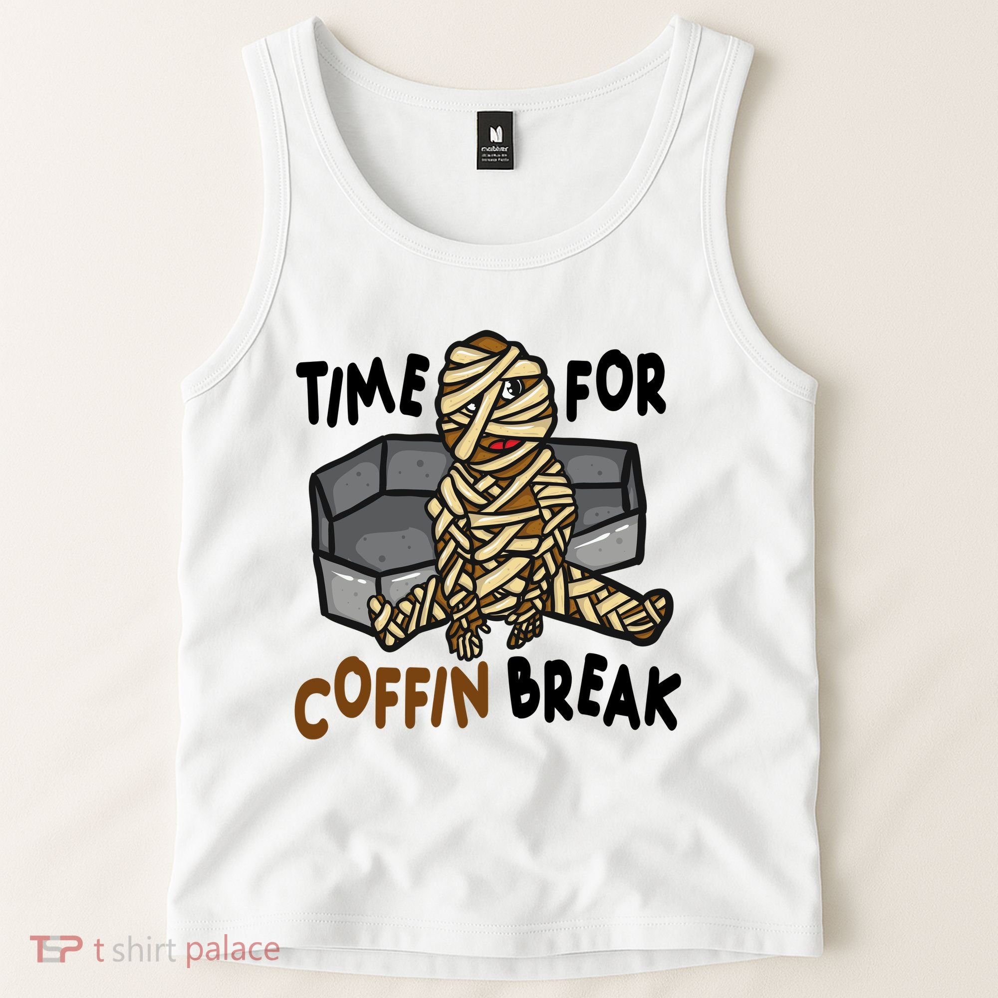 Time For Coffin Break Zombie Funny Tank Top