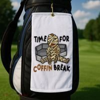 Time For Coffin Break Zombie Funny Golf Towel thumb 2