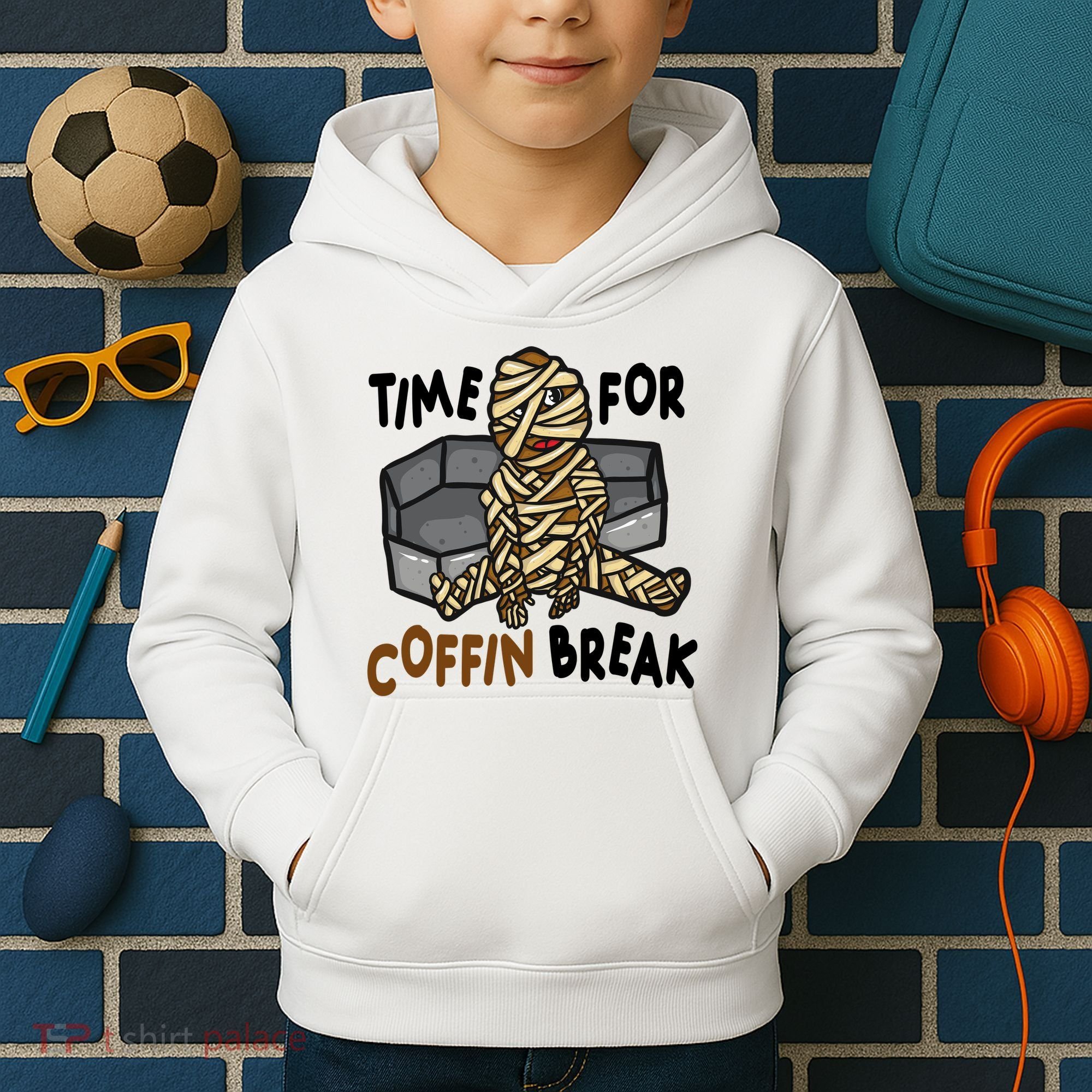 Time For Coffin Break Zombie Funny Kids Hoodie