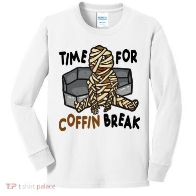 Time For Coffin Break Zombie Funny Kids Long Sleeve Shirt