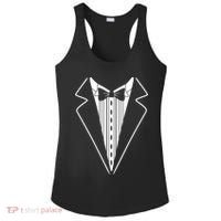 Tuxedo Formal Classic Black White Tux Ladies PosiCharge Competitor Racerback Tank thumb 0