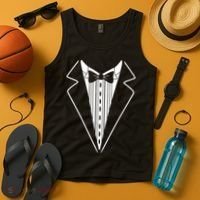 Tuxedo Formal Classic Black White Tux Tank Top thumb 4