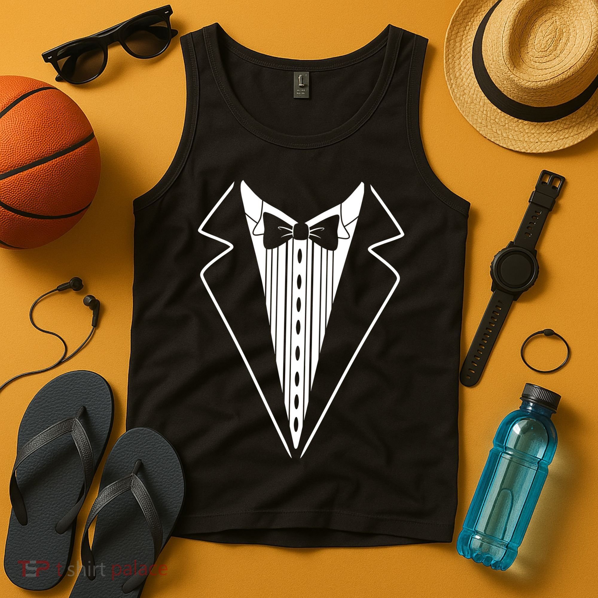 Tuxedo Formal Classic Black White Tux Tank Top