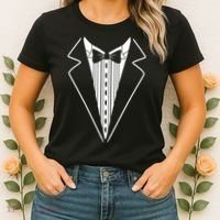 Tuxedo Formal Classic Black White Tux Women's T-Shirt thumb 2
