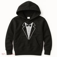 Tuxedo Formal Classic Black White Tux Kids Hoodie thumb 0