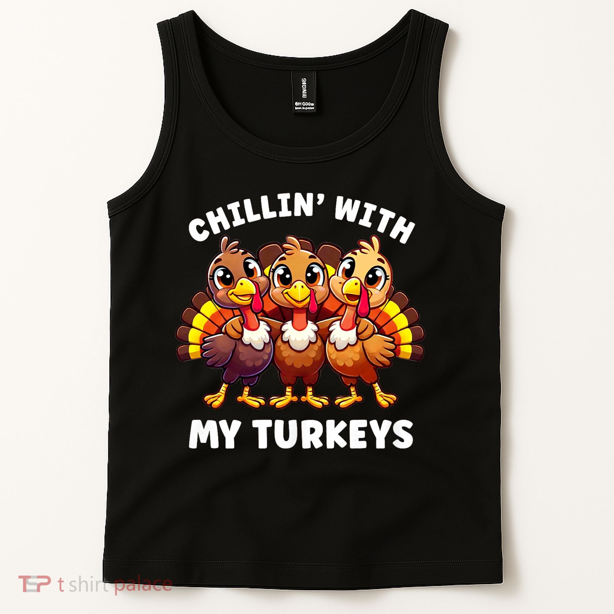 Thanksgiving Family Chillin With My Turkeys Funny Tank Top