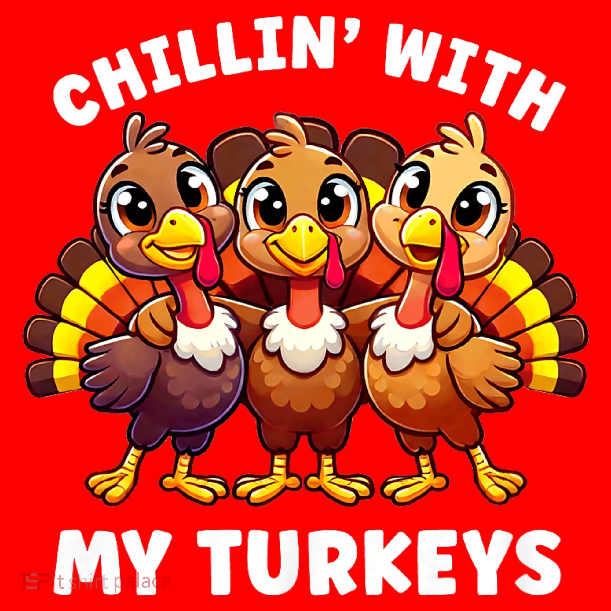 Thanksgiving Family Chillin With My Turkeys Funny Santa Hat