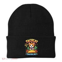 Tacocat Food Cat Lover Spelled Backward Is Tacocat Mexican Beanie thumb 0