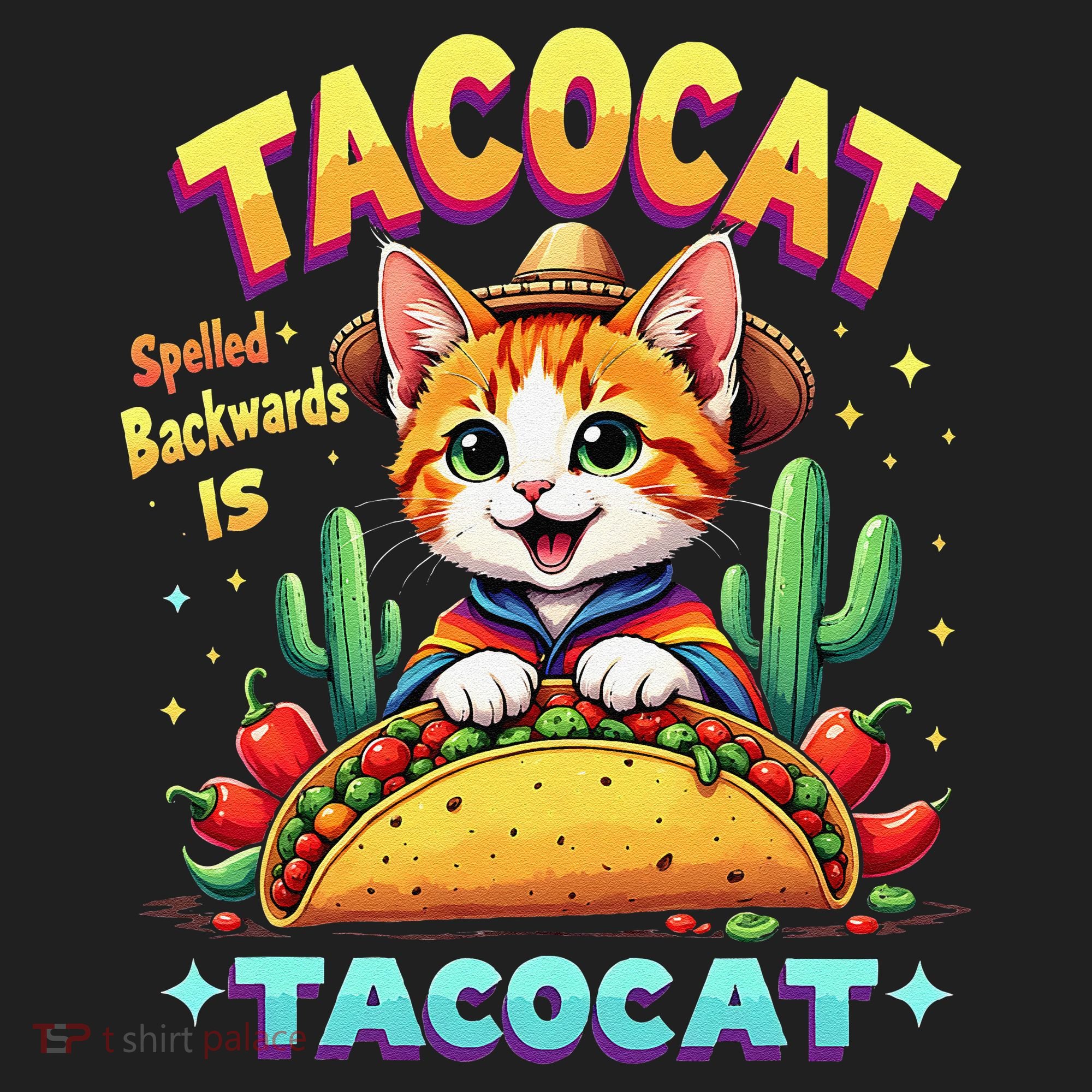 Tacocat Food Cat Lover Spelled Backward Is Tacocat Mexican Beanie