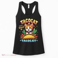 Tacocat Food Cat Lover Spelled Backward Is Tacocat Mexican Women's Tank Top thumb 0